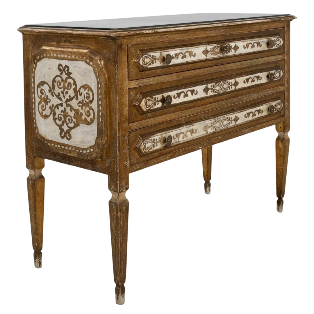 Italian Inlaid Console Chest, Circa 1960