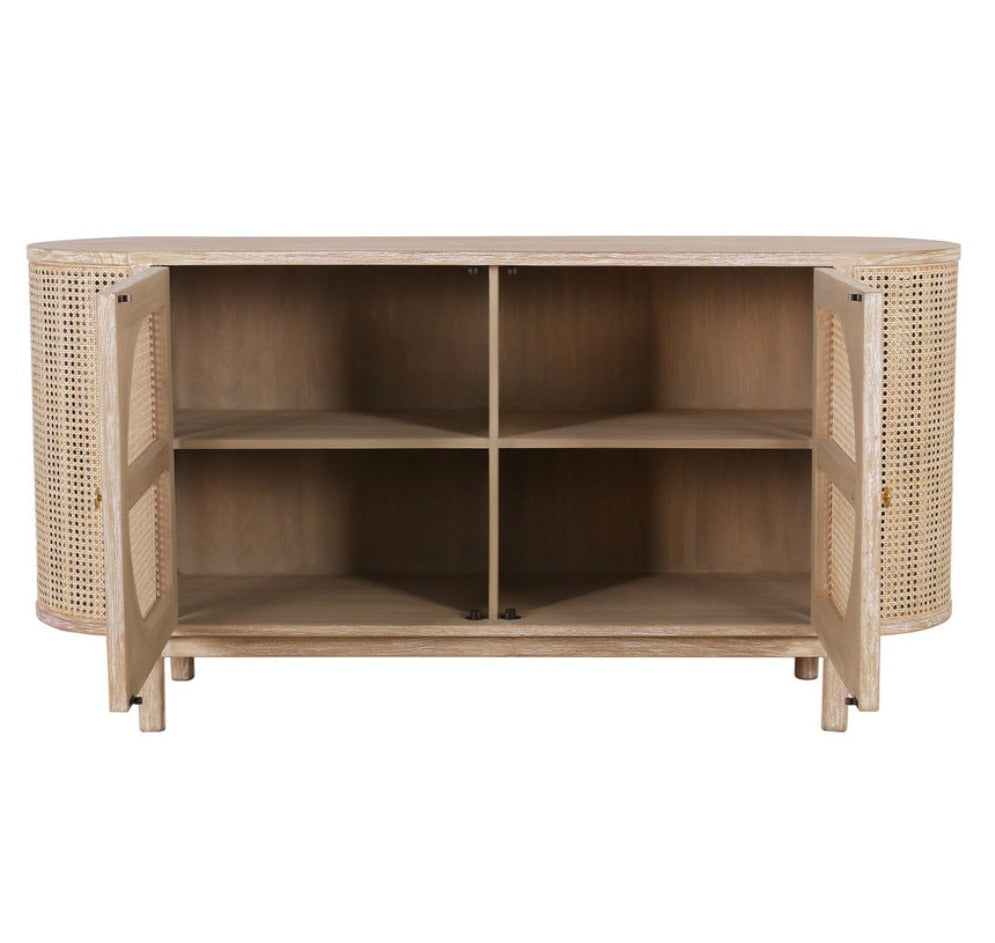 Natural Joelle Oval Cane Door Sideboard