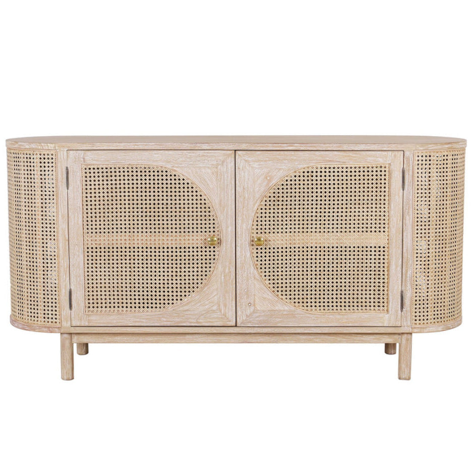 Natural Joelle Oval Cane Door Sideboard