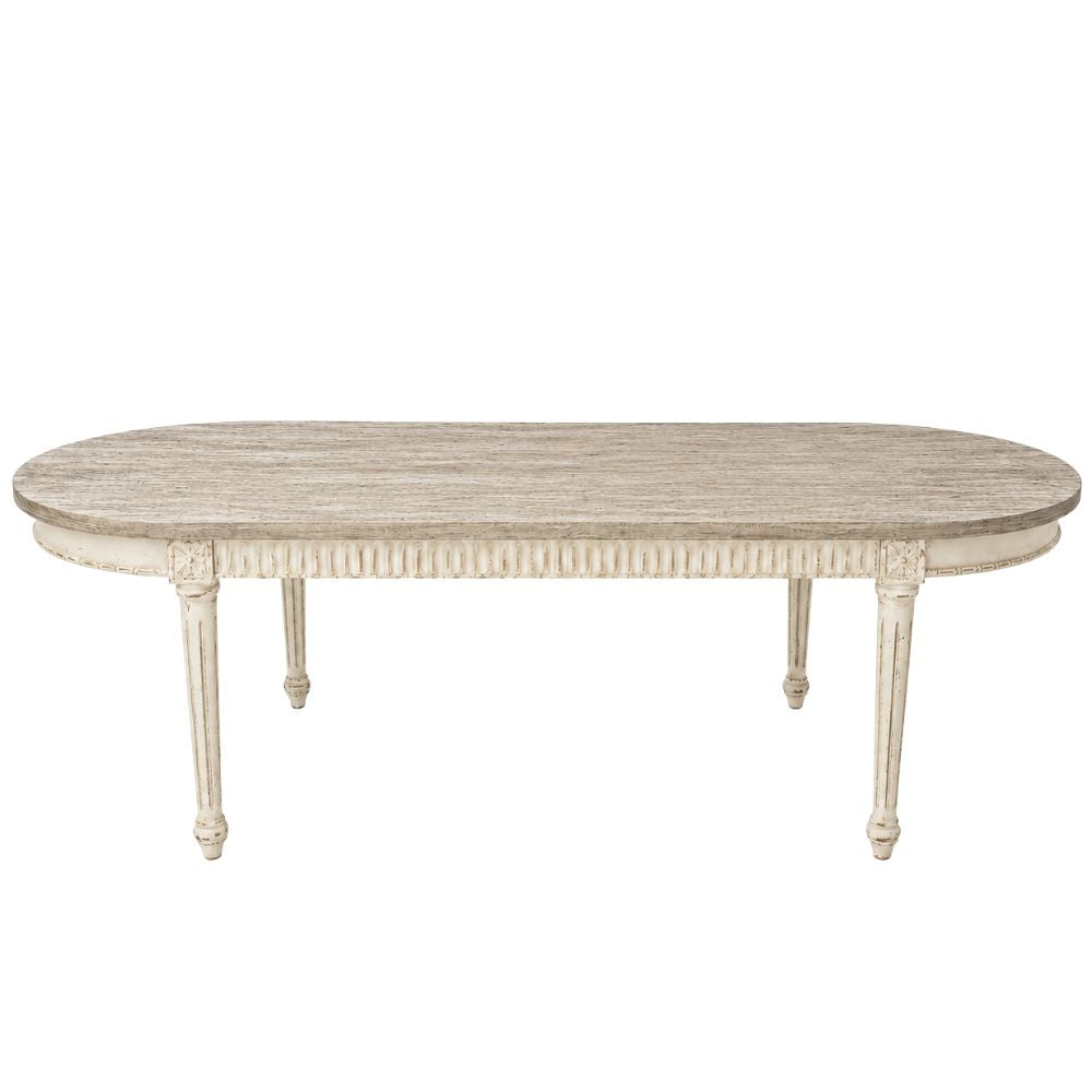 French Shabby Chic Oval Dining Table