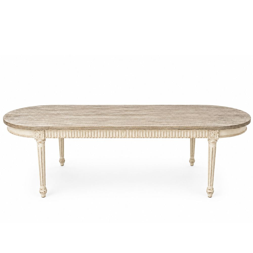 French Shabby Chic Oval Dining Table