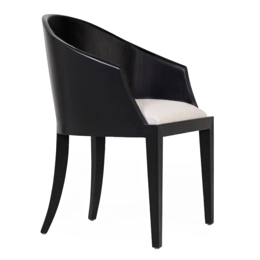 Laurent Black Oak Curved Arm Chair