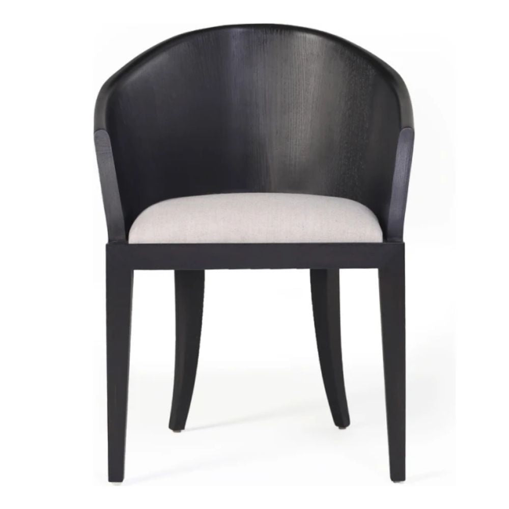 Laurent Black Oak Curved Arm Chair