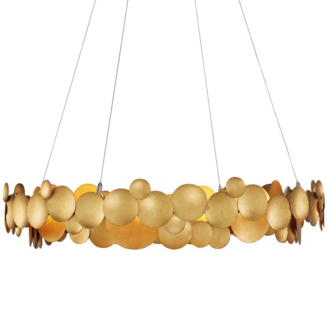 Brushed Gold Disc Chandelier