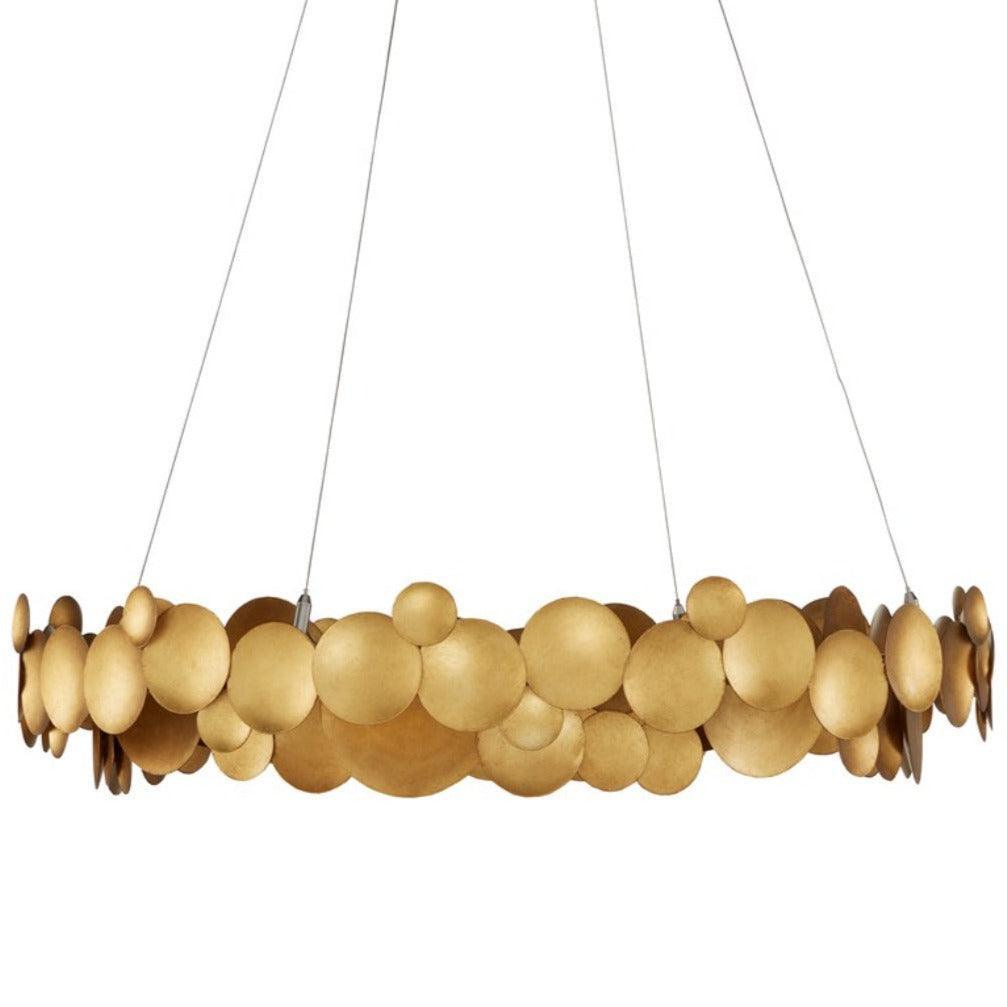 Brushed Gold Disc Chandelier