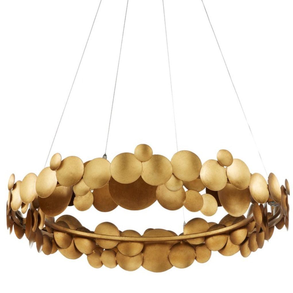 Brushed Gold Disc Chandelier