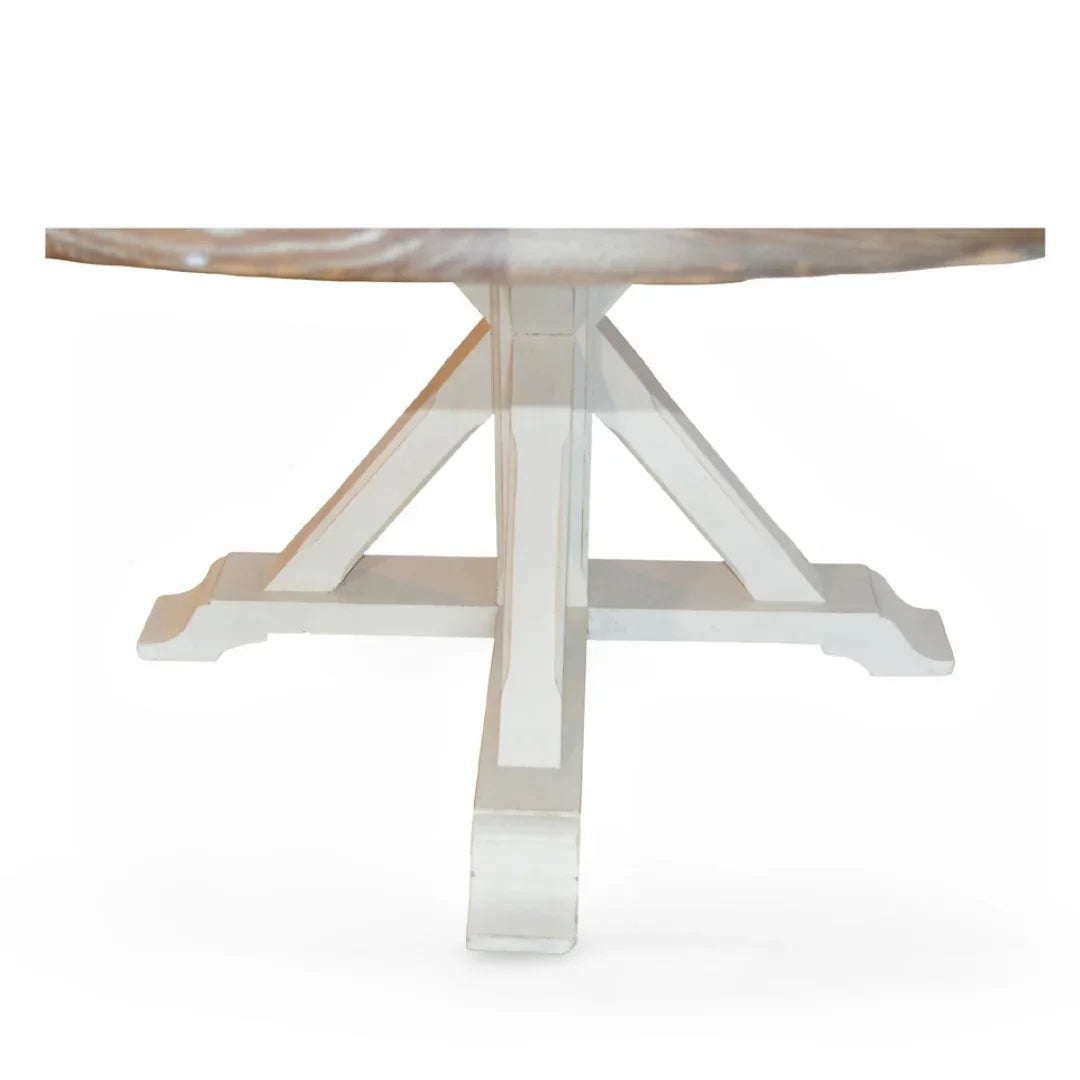 Farmhouse Round Cross Base Dining Table