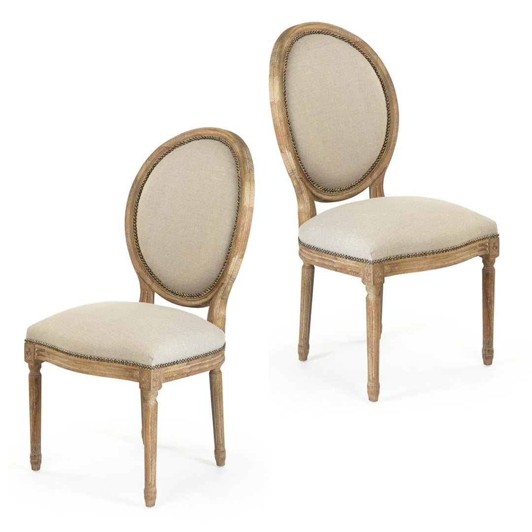 Louis Oval Back Nailhead Side Chair
