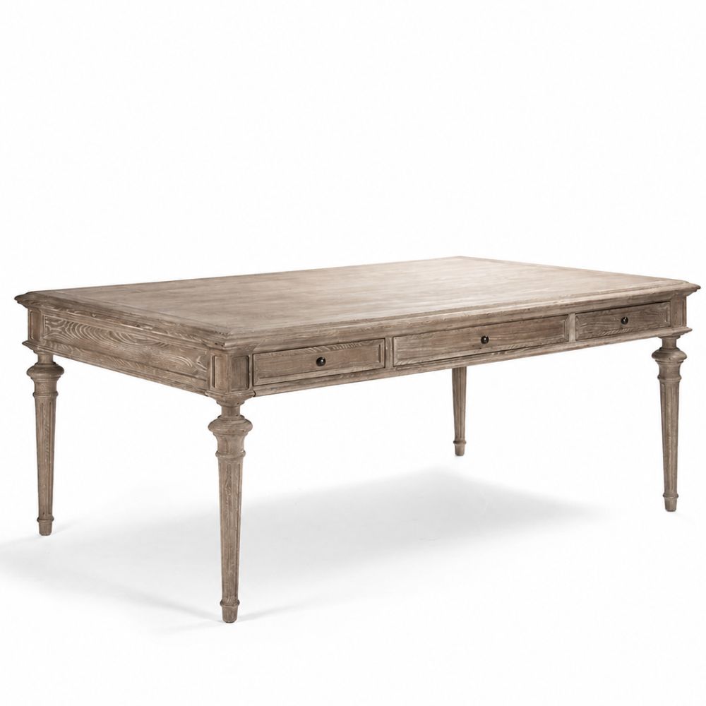 Limed Oak Louis Dining Table with Drawers