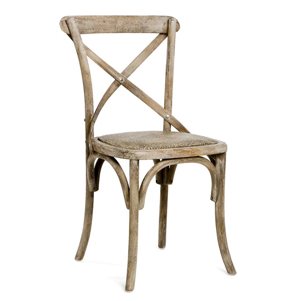 Limed Gray Parisian Cafe Chairs - Set of 2