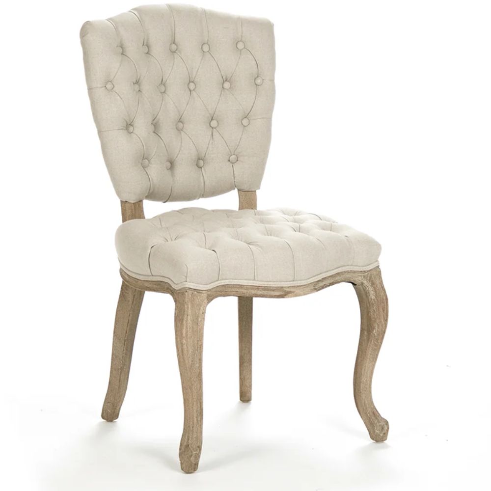 Natural Linen Piaf Side Chairs - Set