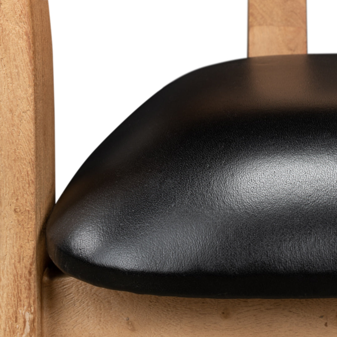 Arden Wood and Leather Barrel Chair