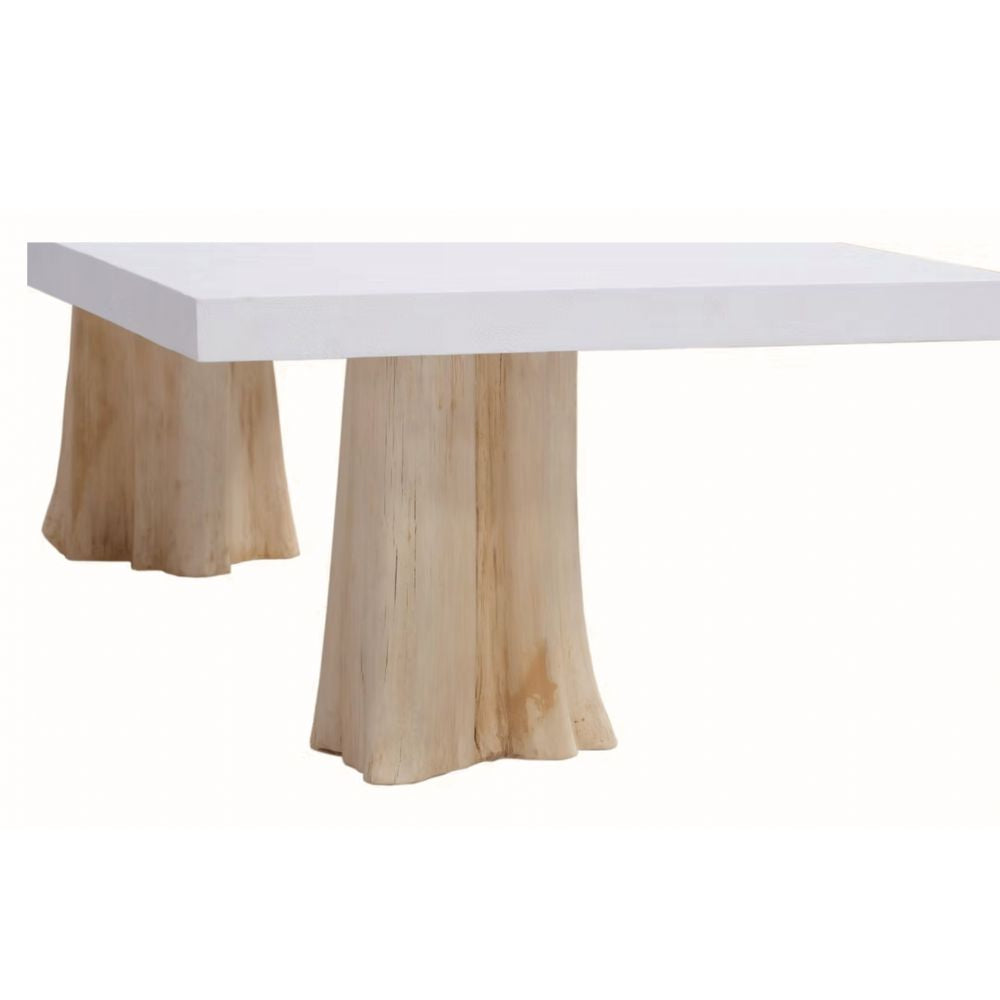 Log & Cement Outdoor Dining Table