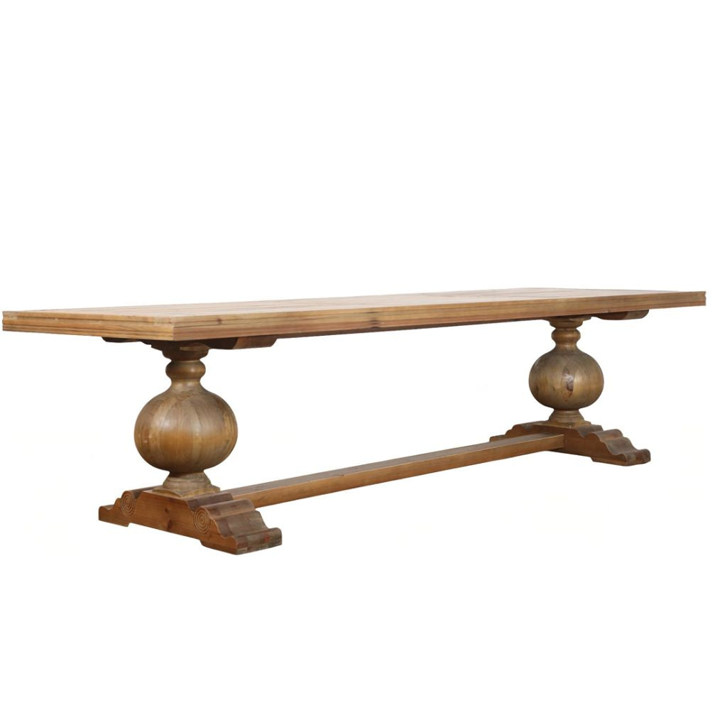 Long French Country Ball Leg Dining Table