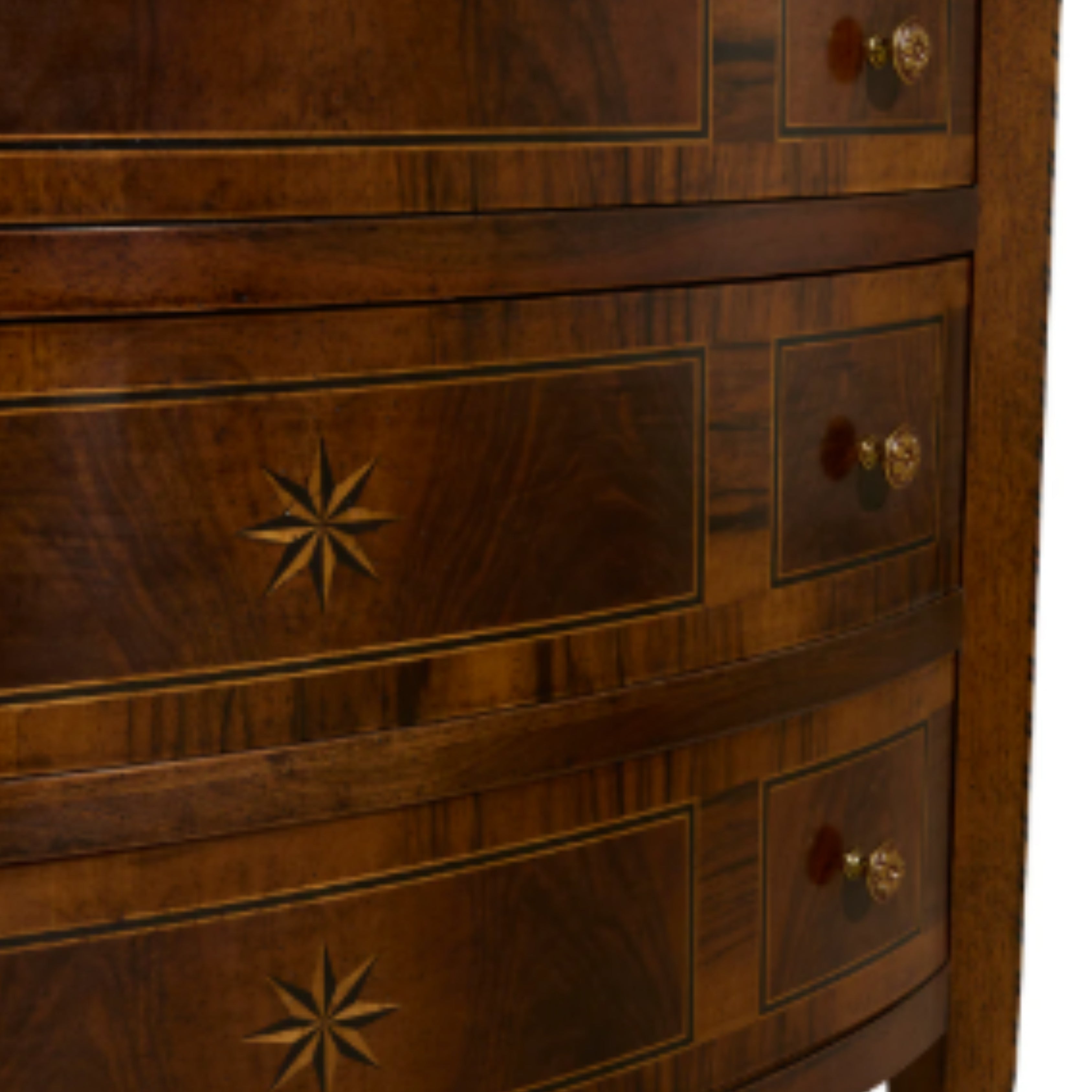 Louis XVI Walnut Marquetry Bowfront Chest of Drawers