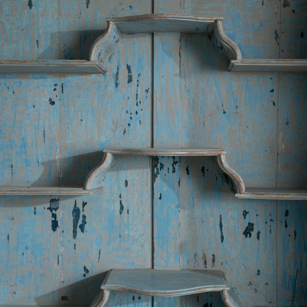 Louis XV Arched Oak Cabinet with Blue Interior, Circa 1820