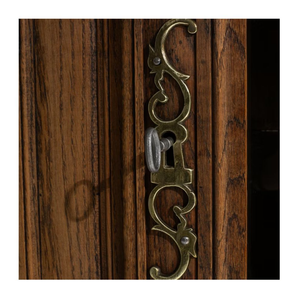 Louis XV Arched Oak Vitrine Cabinet, Circa 1820