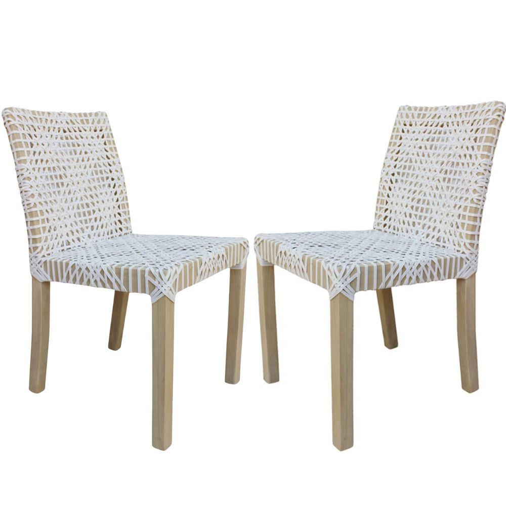 Lulu White Boho Chairs - Set of 2