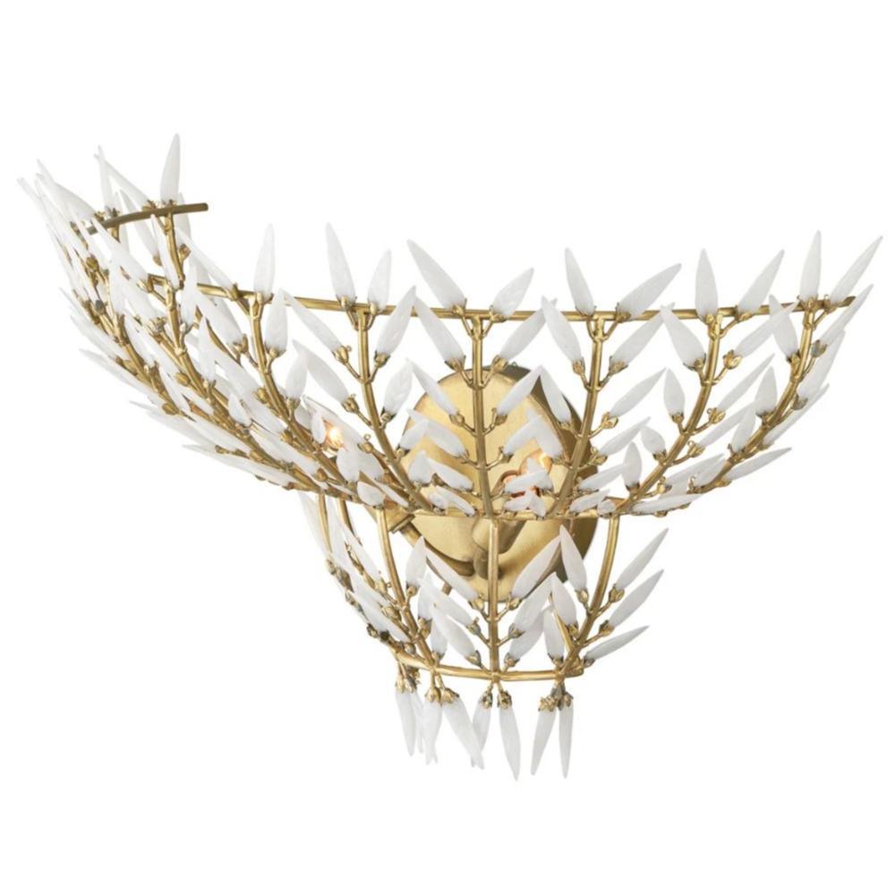 Vintage Glass Leaves Wall Sconce