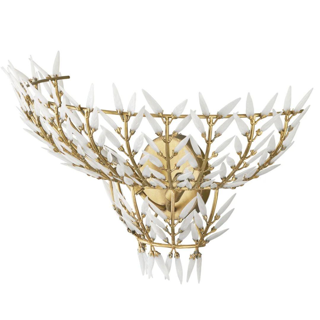 Vintage Glass Leaves Wall Sconce