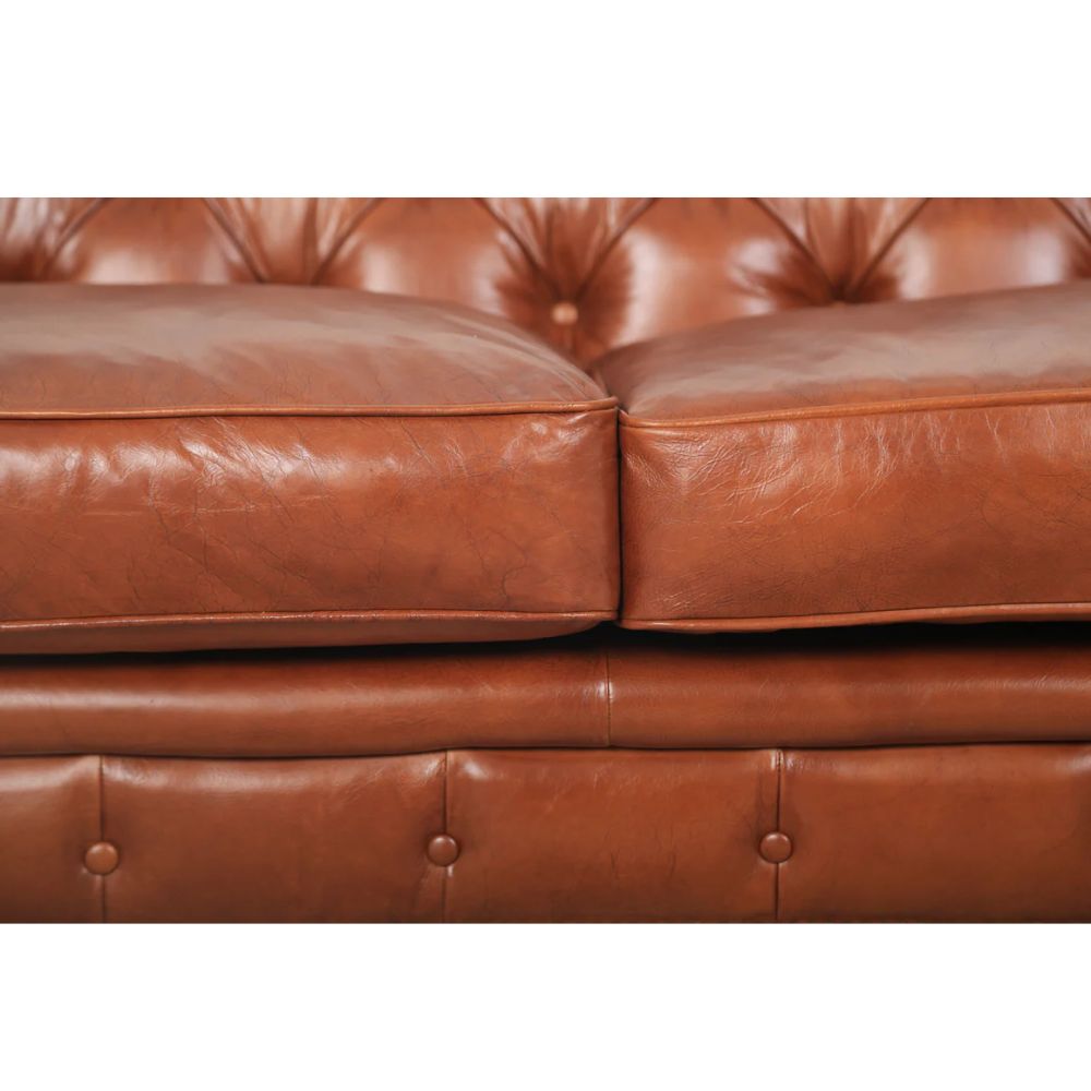 Manor Carmel Tufted Leather Chesterfield Sofa