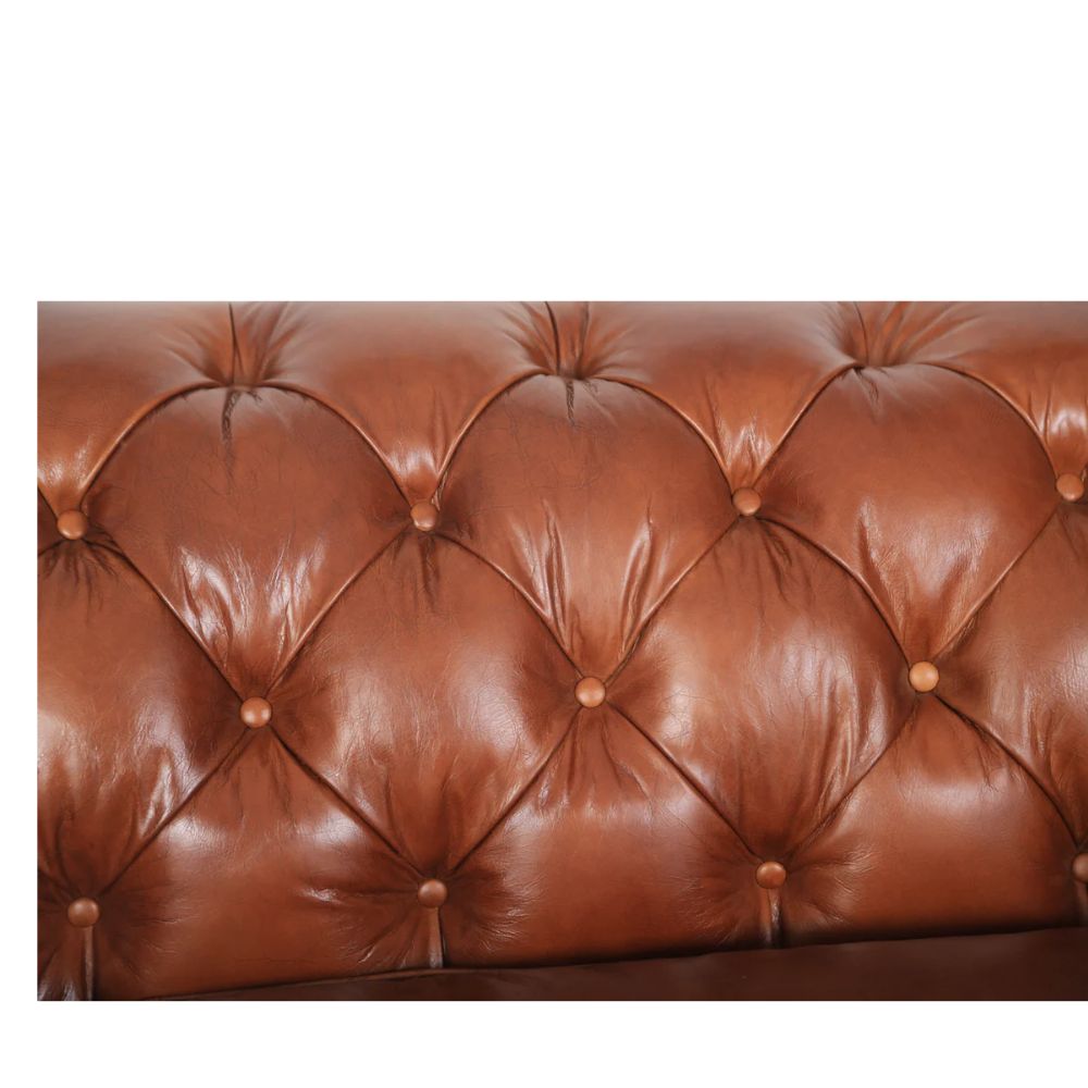 Manor Carmel Tufted Leather Chesterfield Sofa