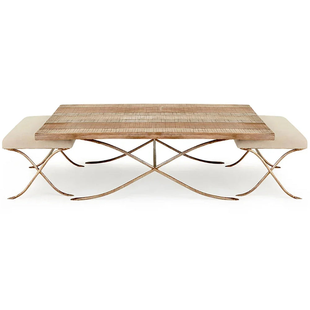Contemporary Rustic Coffee Table with Stools