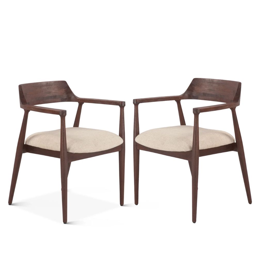Mid-Century Wooden Upholstered Dining Chair