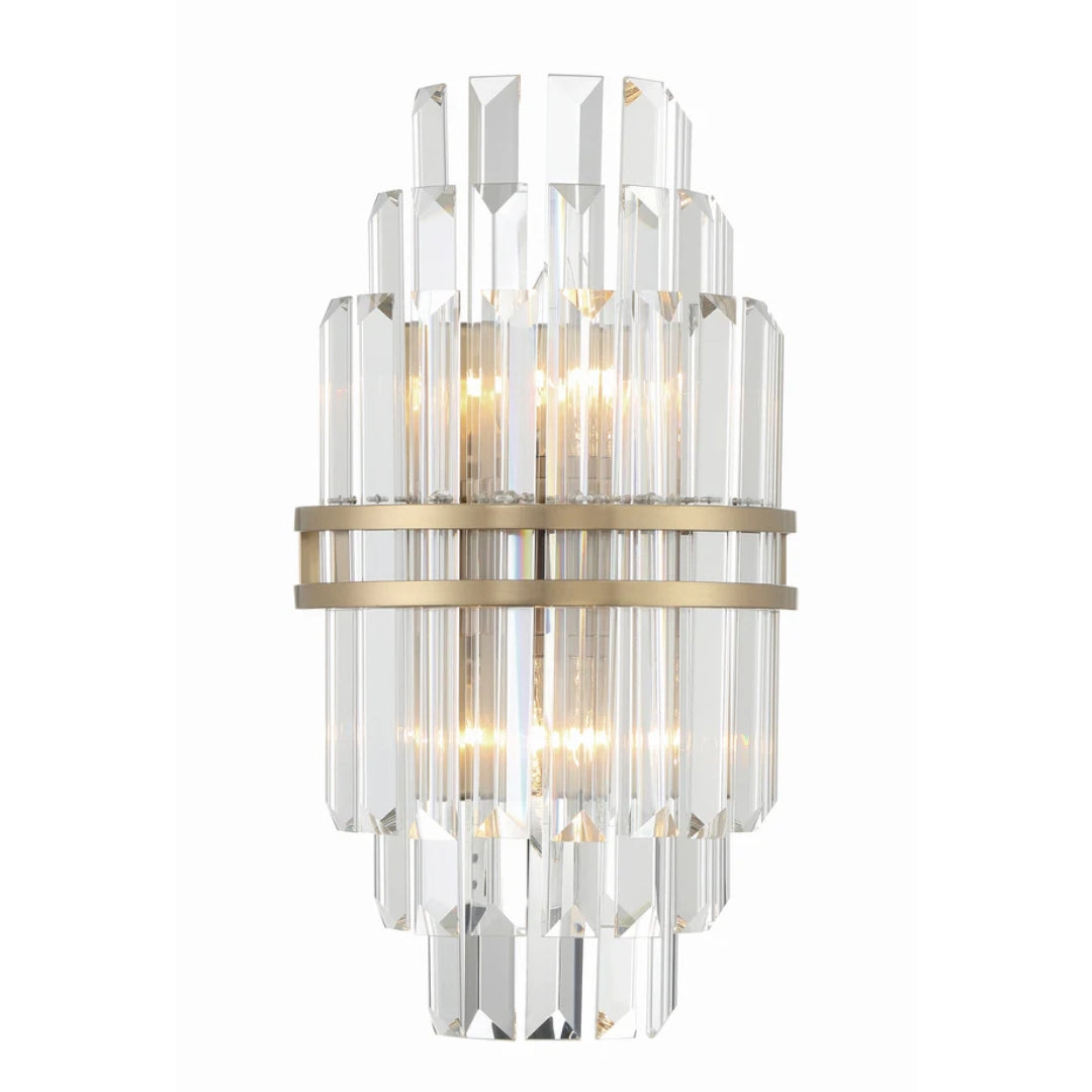 Tiered Faceted Crystal Wall Sconce
