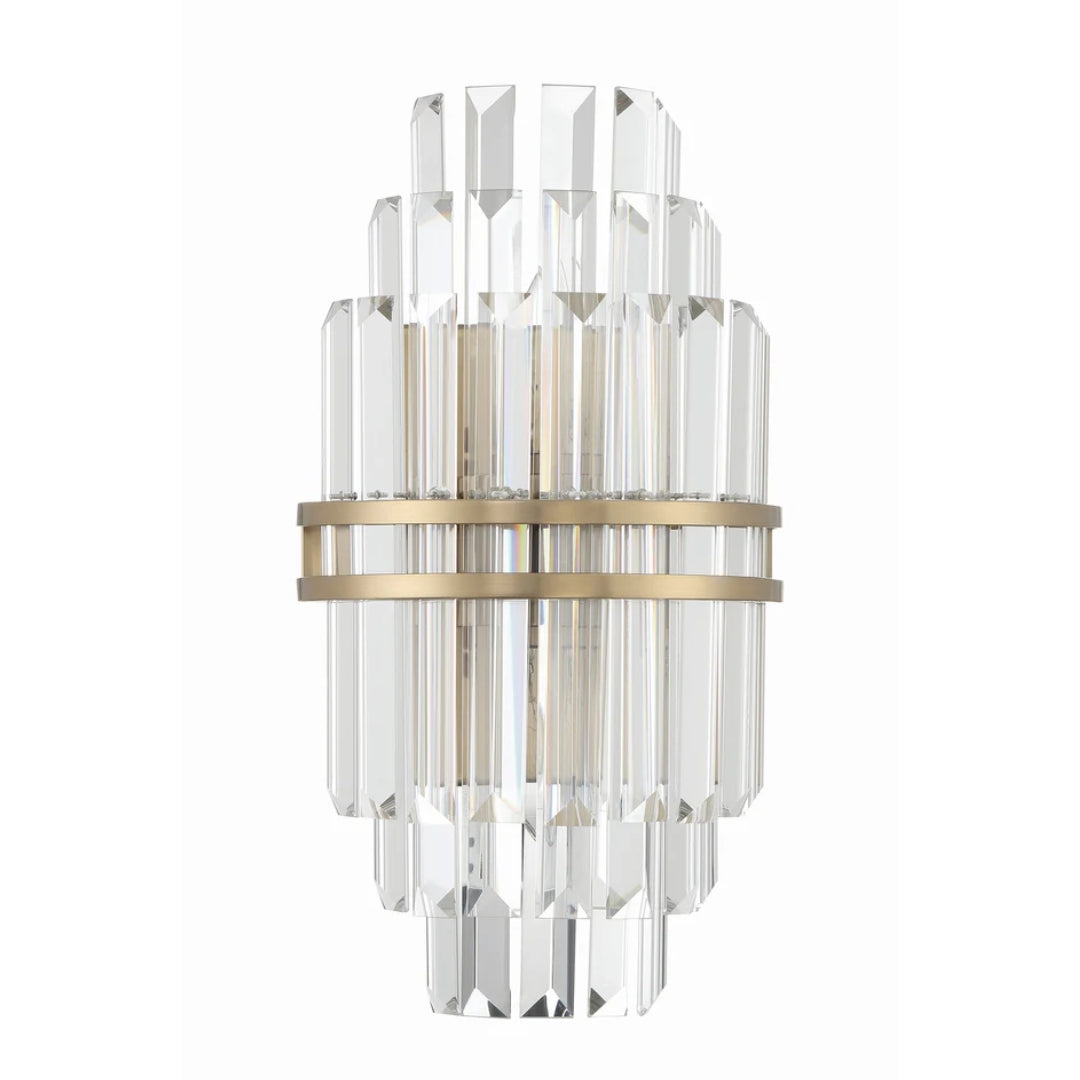 Tiered Faceted Crystal Wall Sconce