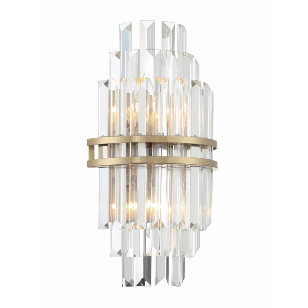 Tiered Faceted Crystal Wall Sconce