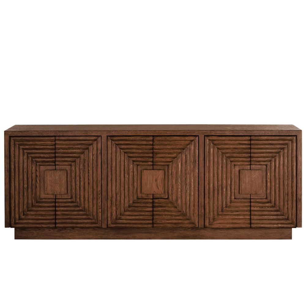 Modern Illusion Brown Wood Credenza