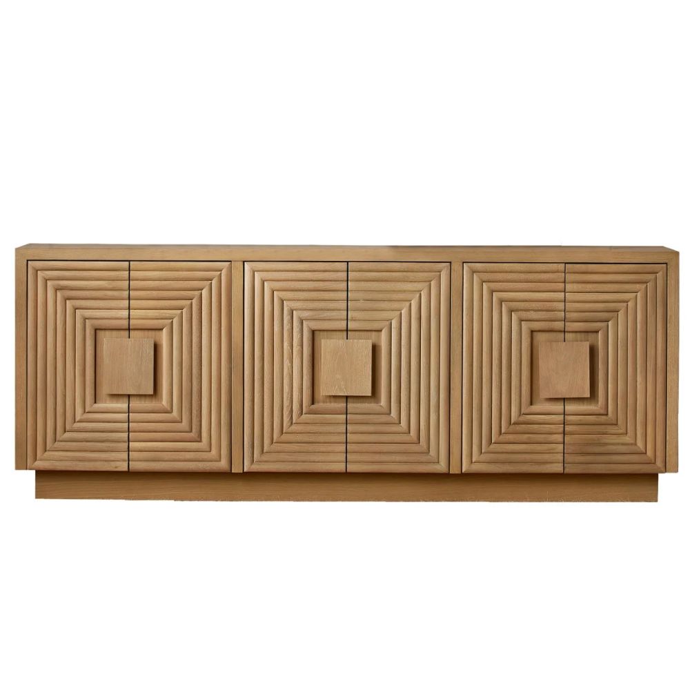 Modern Illusion Brown Wood Credenza
