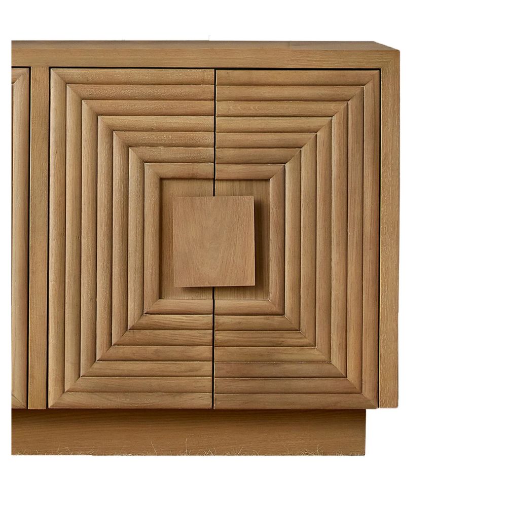 Modern Illusion Brown Wood Credenza