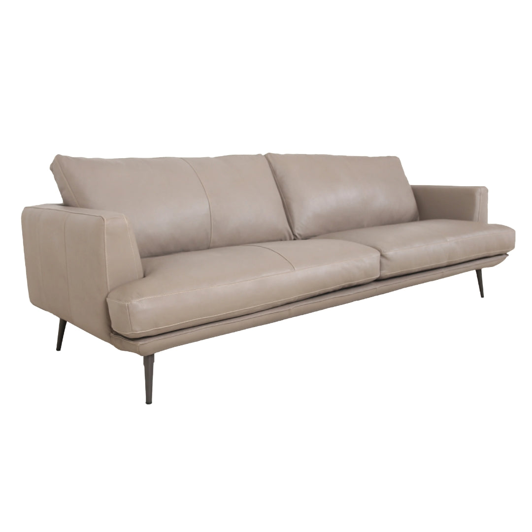 Moderna Beige Grain Leather Sofa
