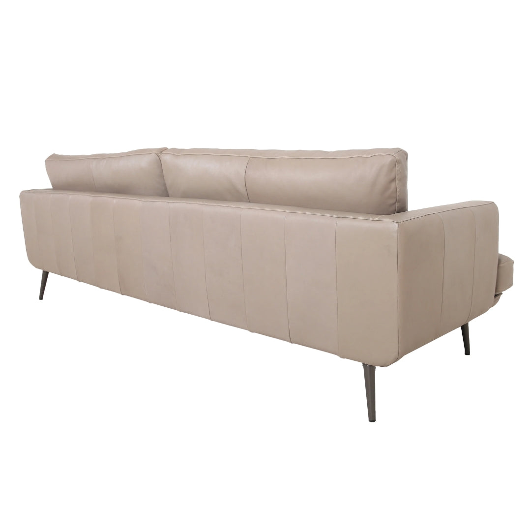 Moderna Beige Grain Leather Sofa