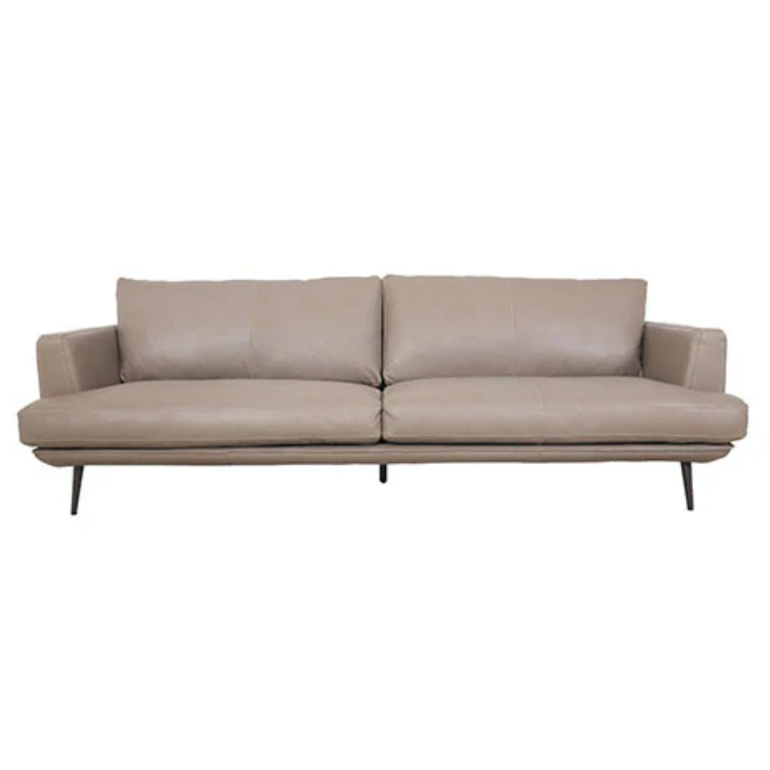 Moderna Beige Grain Leather Sofa
