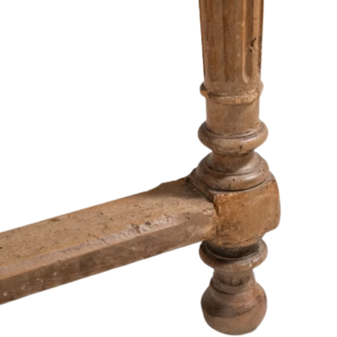 Fleur de Lys Marble Top Antique Console Table, Circa 1900