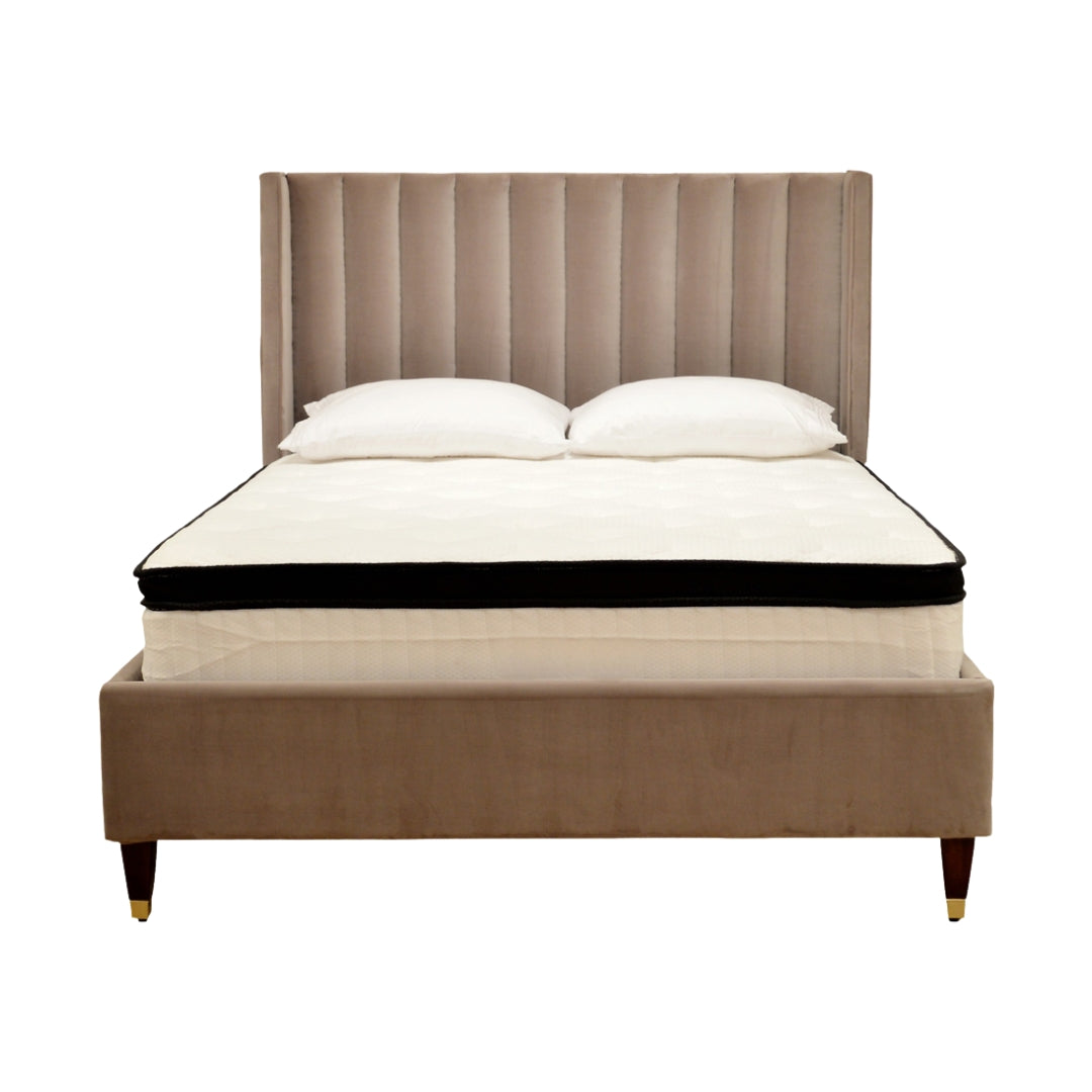 Chanel Taupe Velvet Queen Bed