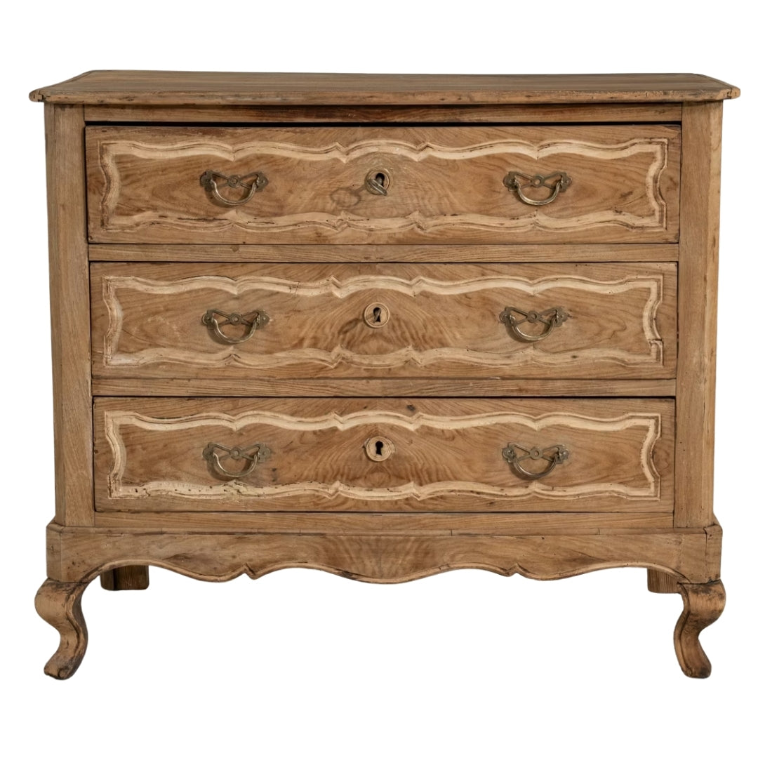 Natural Finish Louis XV Oak Chest, Circa 1860