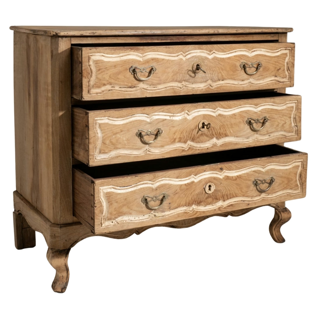 Natural Finish Louis XV Oak Chest, Circa 1860
