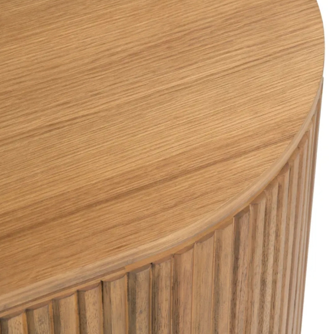 Natural Oval Reeded Coffee Table