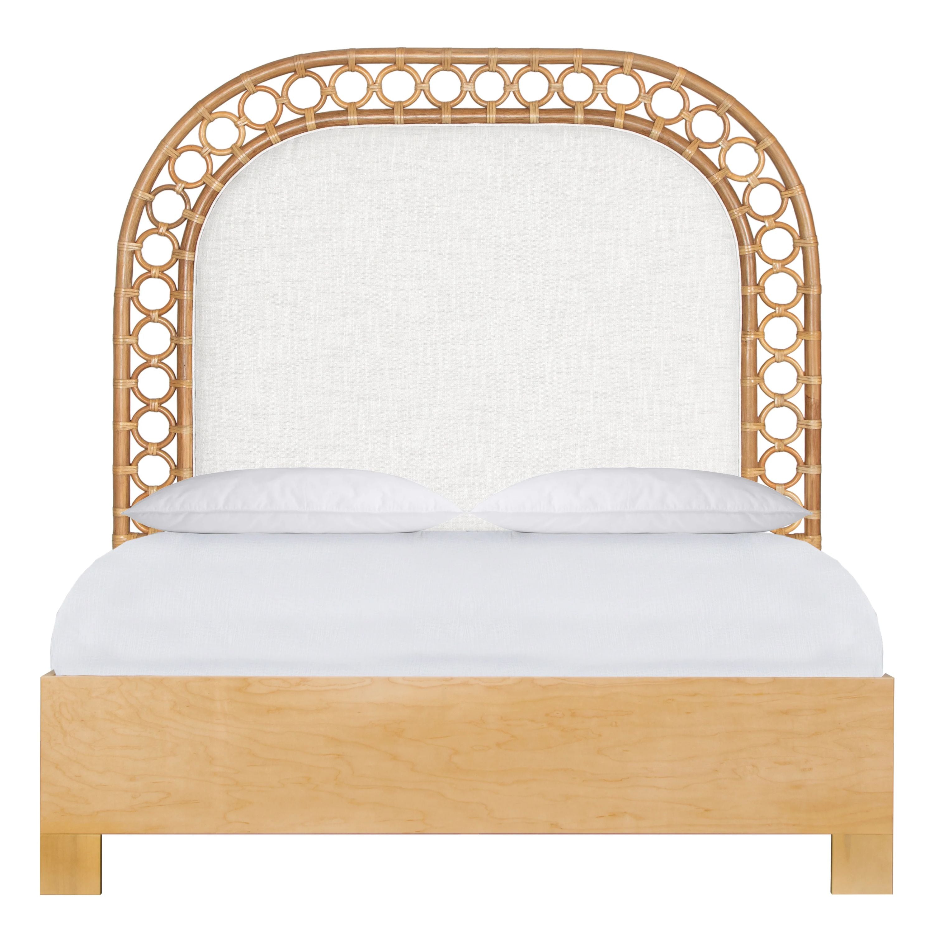 Solana Rattan and Wood Arched Bed