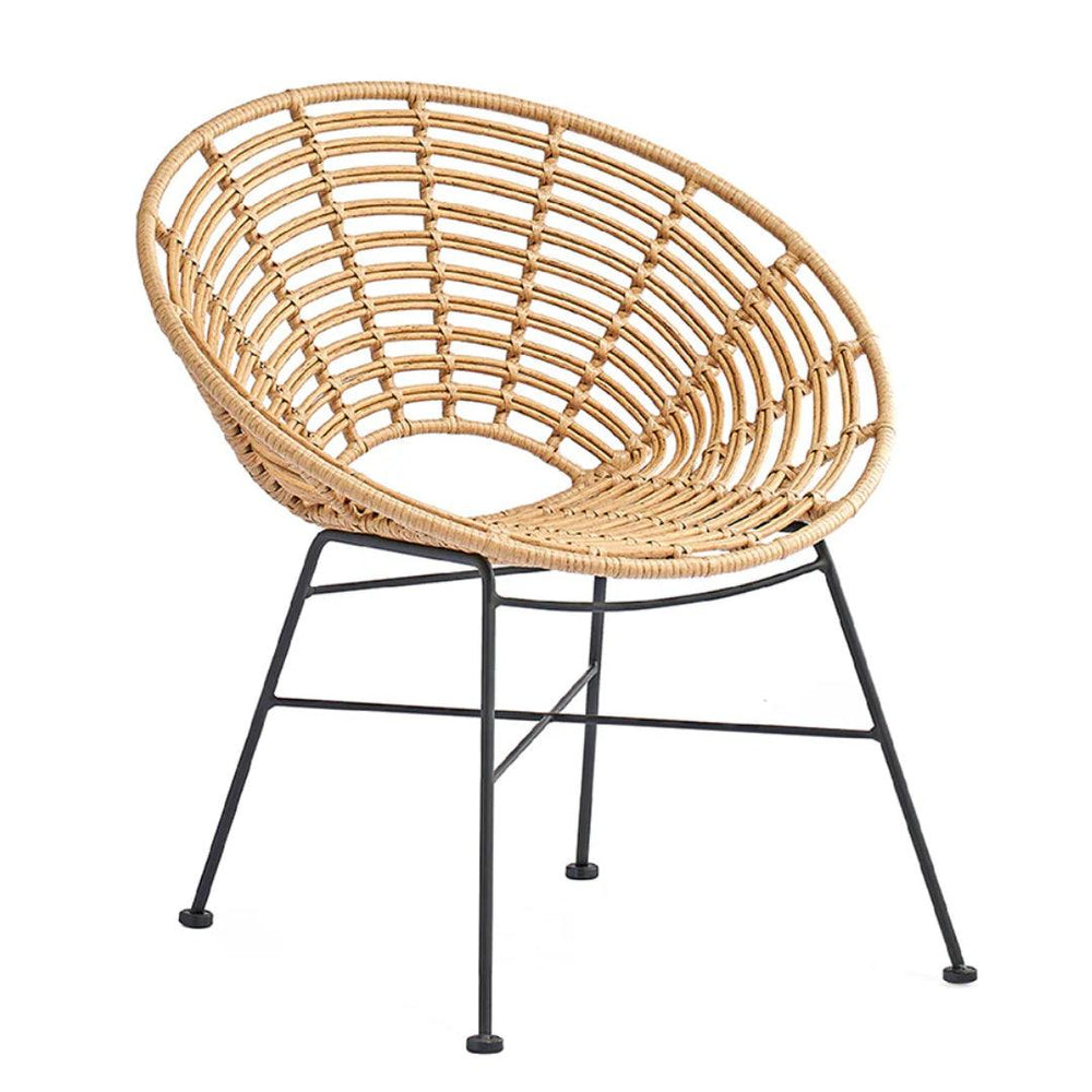 Traditional Rounded Chair Natural Rattan Rounded Chair - Set of 2