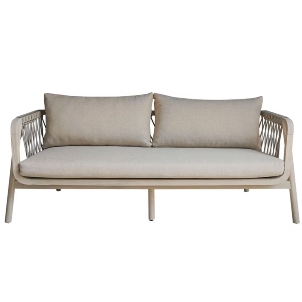 Natural Wood Frame Outdoor Sofa