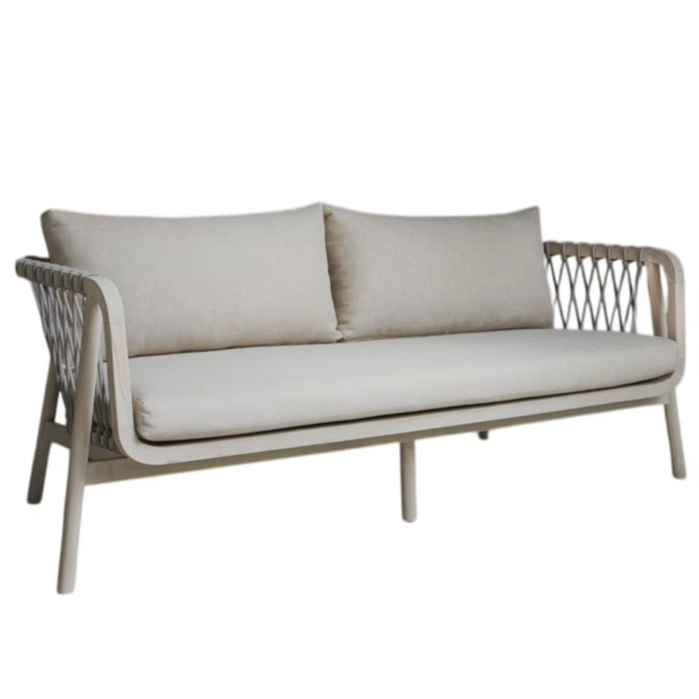 Natural Wood Frame Outdoor Sofa