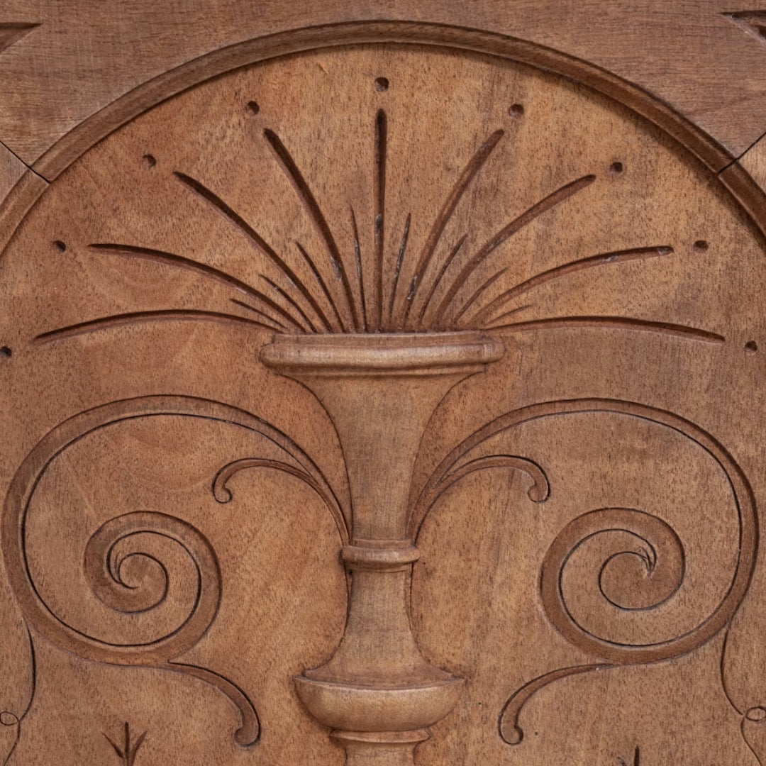 Neoclassical Urn Carved Cabinet, circa 1850