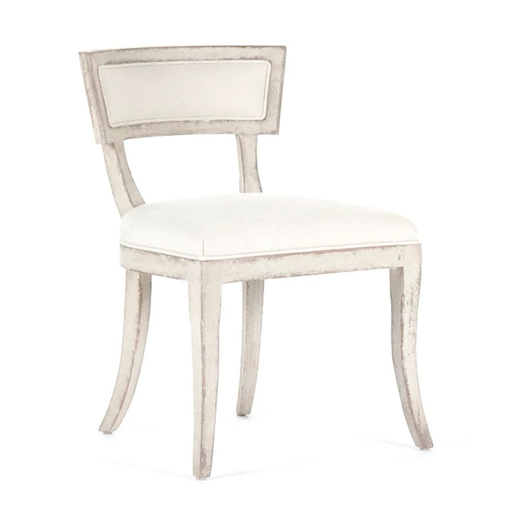 Neoclassical White Curved Back Chair