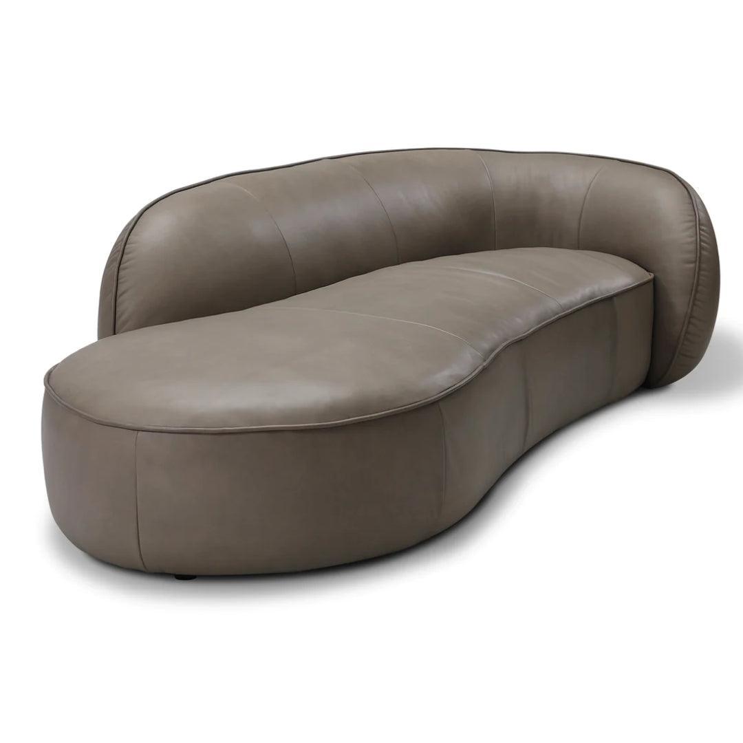 Modern Leather Open Ended Sofa