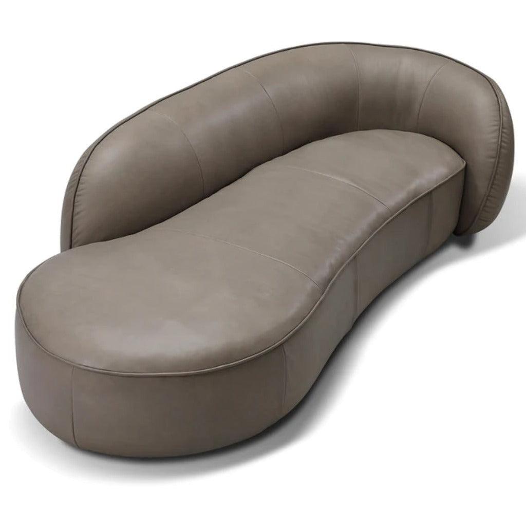 Modern Leather Open Ended Sofa